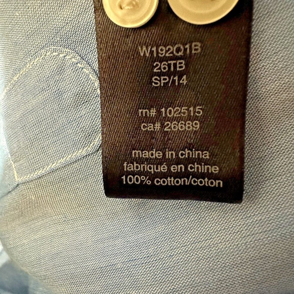 John Varvatos Womens Medium Blue Cotton‎ Minimalist Chic Shirt Roll Tab Sleeves - Picture 6 of 13